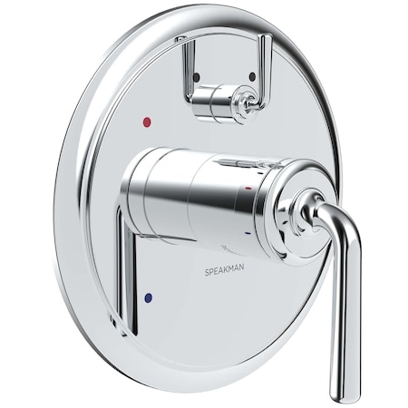 Speakman Diverter Shower Valve Trim, Round, Lever Handle, Polished Chrome CPT-4640