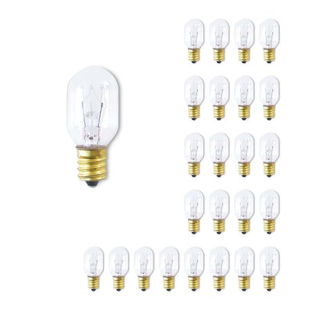 Bulbrite 15w T7 Clear Dimmable (E12) Candelabra Screw Base Warm Wht Lght Incandescent Lght Bulb, 2700 K, 25PK 861283