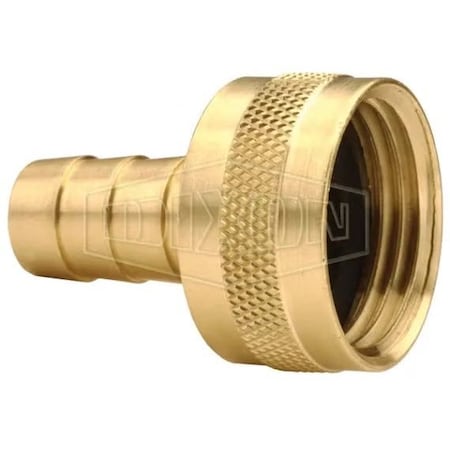 Dixon Short Shank Coupling with Round Nut, 1/2 in x 3/4-11-1/2 Nominal, Hose Barb x FGHT End Style, 1.63 i 5860812C