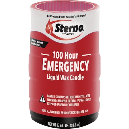 Sterno 100 Hr. Emergency Liquid Wax Candle 30700