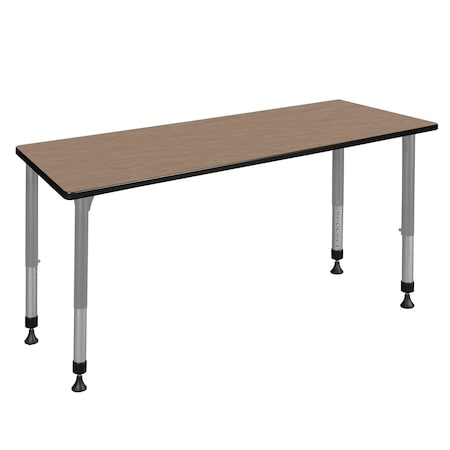 Regency Kee Height Adjustable Classroom Activity Table, 72 in W, 24 in L, Noble Oak MT7224NOAPGY