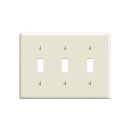 Leviton Switch Wallplate, Midway Size, Gang 3, White PJ3-W