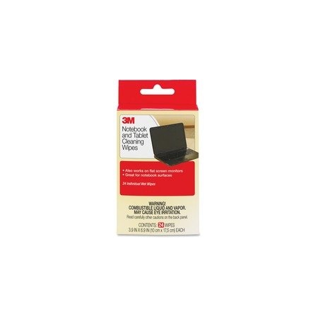 3M Notebook Screen Cleaning Wet Wipes, 24PK CL630