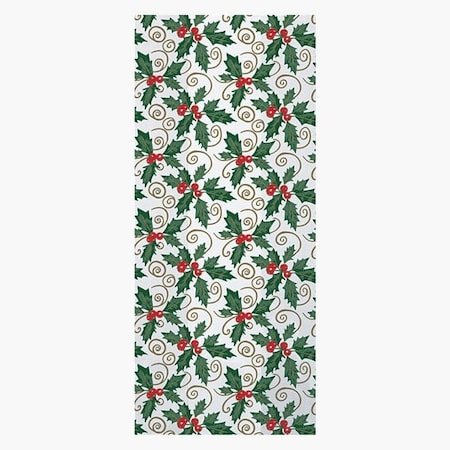 Nashville Wraps Holiday Holly Cello Bags, 5x3x11.75 in, 100PK C4BHH