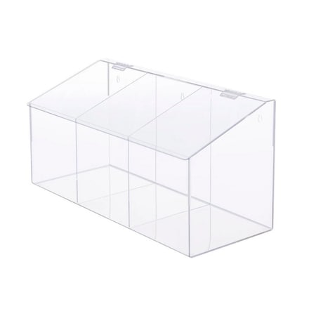 Omnimed Acrylic Bulk Dispenser, 3 Compartments, Clear 304212