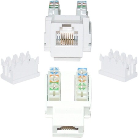 Cable Wholesale Keystone Insert, White, Phone/Data Jack, RJ11 / RJ12 Female to 110 Type Punch Down 320-120WH