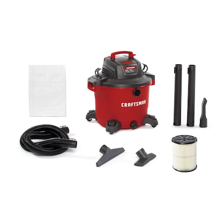 Craftsman 16 Gallon 6.5 Peak HP Wet/Dry Vac, Heavy-Duty Shop Vacuum with Attachments CMXEVBE17595