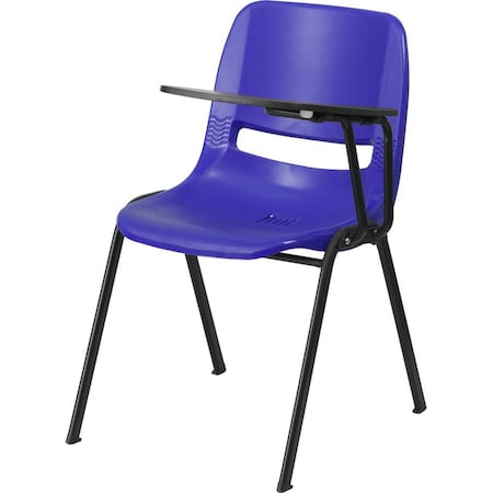 Flash Furniture Tablet Arm Chair, Left Hand Flip-Up, Blu, 21" W, 25.5" L, 32" H, Blue RUT-EO1-BL-LTAB-GG