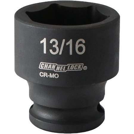 Channellock 3/8'' Drive 13/16'' 6-Point Shallow Standard Impact Socket S1815800112122001