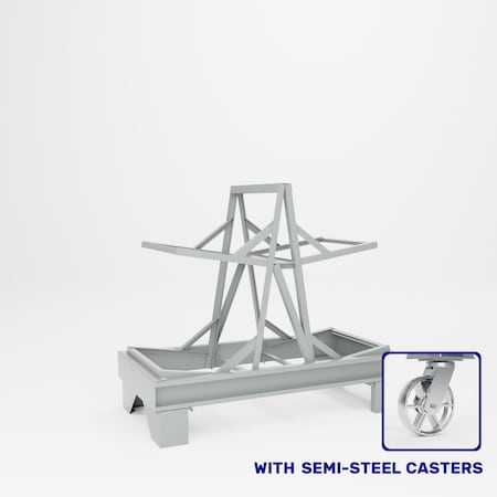 Pucel Drum Storage Rack with Casters, 60 in W x 30 in D x 54 in H, Red 85C