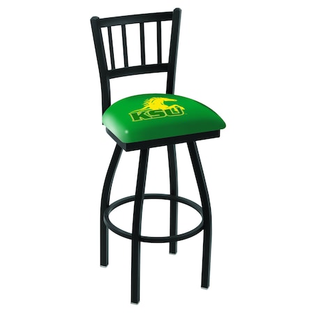 Holland Bar Stool Co 30" Blk Wrnkl Kentucky State Univ Swivel Bar Stool, Jailhouse Back L01830KYStUn