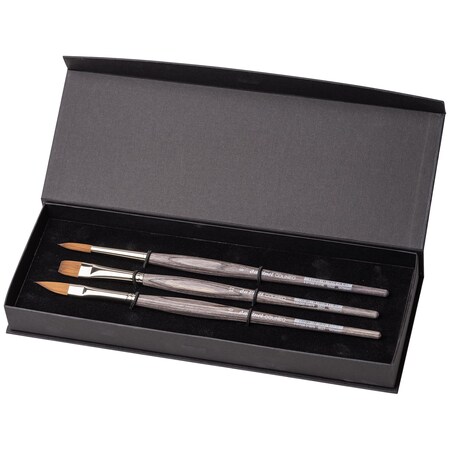 Da Vinci COLINEO Synthetic Red Sable, Watercolor, 3 Brush Set in Gift Box with Magnetic Snap VA-4253_0
