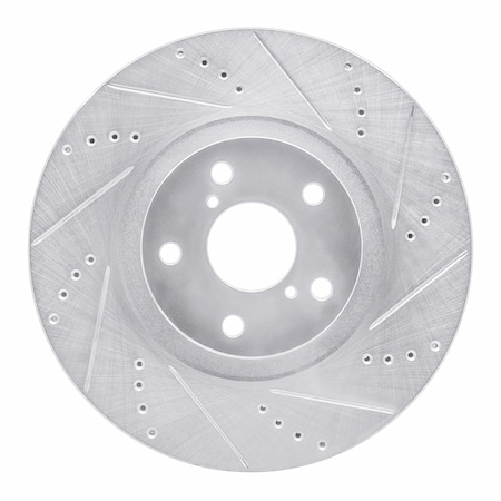 Dynamic Friction Co DFC Brake Rotor - Drilled and Slotted - Silver 631-76062D
