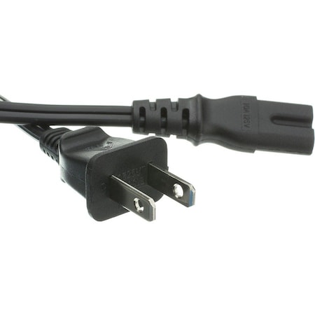 Cable Wholesale Notebook/Laptop Power Cord, NEMA 1-15P to C7, Non-Polarized, 6 ft 10W1-13206