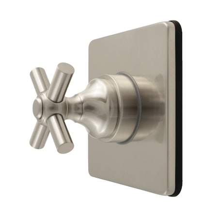 Kingston Brass Single-Handle Six-Way Diverter Valve with Square Trim Kit, Brushed Nickel KS4048EX