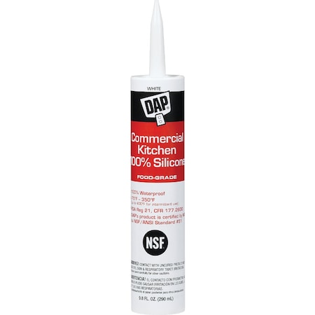 Dap 9.8 Oz. Commercial Kitchen Food-Grade Silicone Sealant White 7079808656