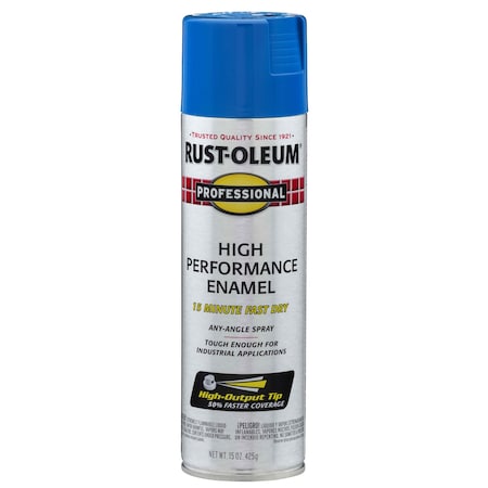 Rust-Oleum Rust Preventative Spray Paint, Safety Blue, Gloss, Solvent, 15 Oz 7524838