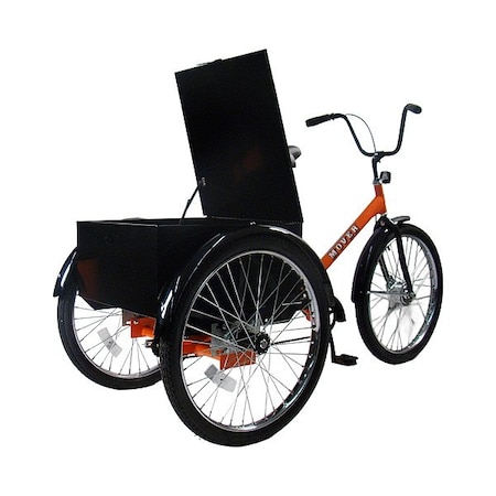 Worksman Cycles Tricycle, Orange, with M17350 Rear Cabinet M2626-CB