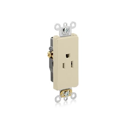 Leviton Commercial Grade Decora Receptacle, 15 Amp, 125 Volt 16251-I