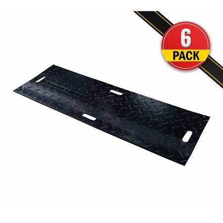 Mytee Products 6 Pk 2ft x 6ft Ground Protection Mats with Diamond Plated Tread Design 35 Ton L..., 6PK GPM-2x6x05x6
