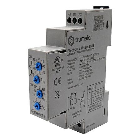 Trumeter Time Delay Relay, 12 to 240V AC/DC TS08