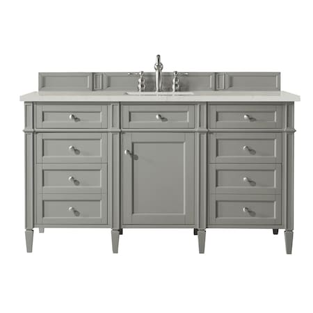 James Martin Vanities Brittany 60" Single Vanity, Urban Gray, w/ 3 CM Siberian Silestone Top w/FreePower Wireless Charger 650-V60S-UGR-FSFR