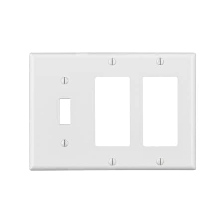 Leviton White 3 gang Thermoset Plastic Decorator/Toggle Wall Plate 80431-00W