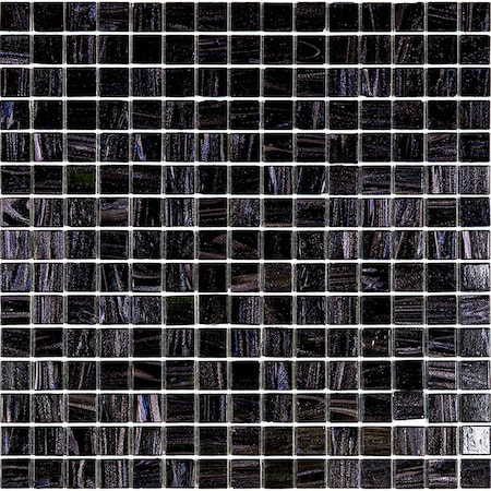 Apollo Tile Celestial 12 in. x 12 in. Glossy Oil Black Glass Mosaic Wall and Floor Tile 20 sq. ft./case, 20PK APLST88BK905A