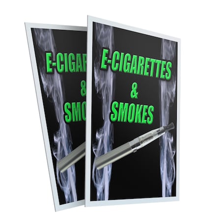 Signmission E-cigs & Smokes, Plastic Signs Only 24 Inch x 36 Inch, Corrugated Plastic, 2PK CSB-2436-2PACK-E-cigs & Smokes