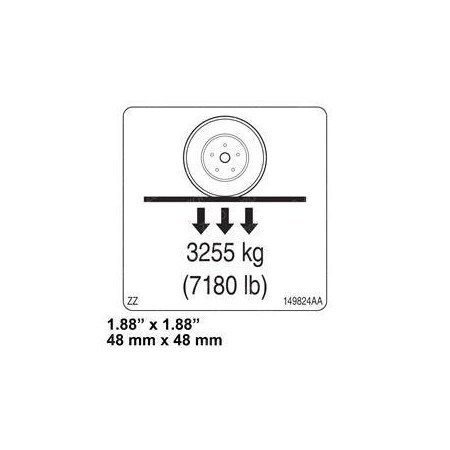 Skyjack REPLACEMENT LABEL WHL LOAD 3255 KG/7180 LB 149824