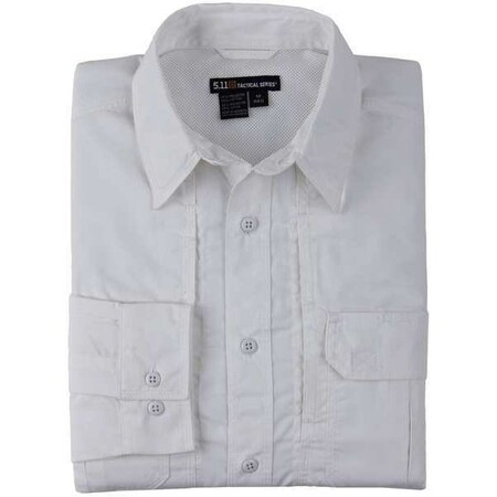5.11 Military Shirt, 35% Cotton, 65% Polyester, Button, White, 3XL 72175ABR-010-3XL