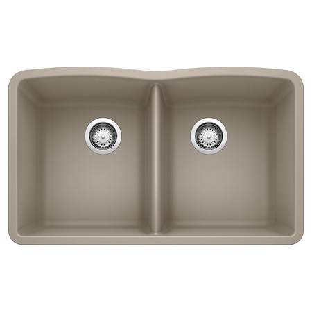 Blanco Diamond Equal Double Bowl, Truffle 441286