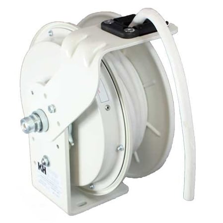 Kh Industries Retractable Cord Reel, 20 Amp, White Finish, 25ft 12/3 White Seow, Blunt Cut RTBB3LW-WW-H12F