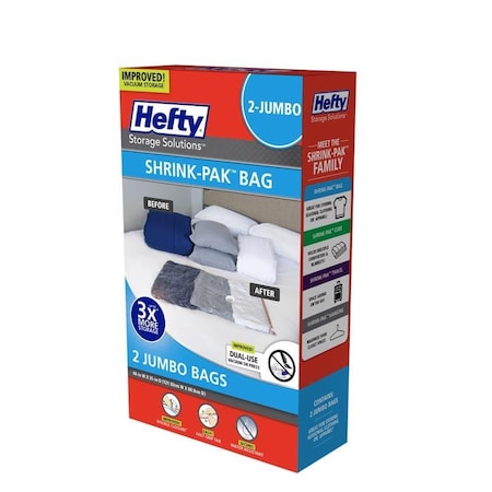 Hefty Shrink-Pak Clear Jumbo Vacuum Cube Storage Bags, 2PK HFTPDQ70484633