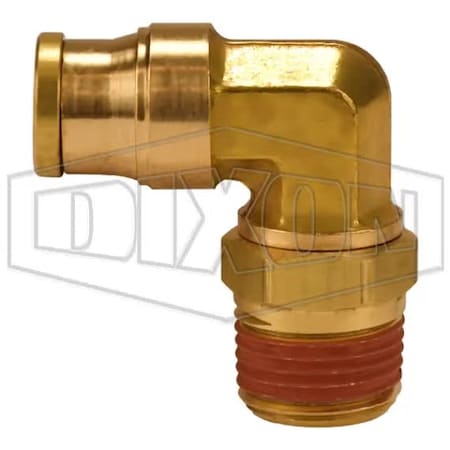 Dixon Push-In Swivel Elbow, 3/8 x 3/8 in Nominal, MNPT Swivel x Tube, Brass, Domestic AQ69DOTS6X6