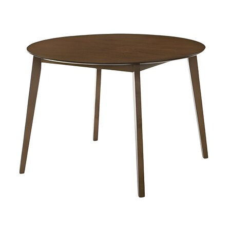 Homeroots 42" Brown Wood Round Top Dining Table 487369