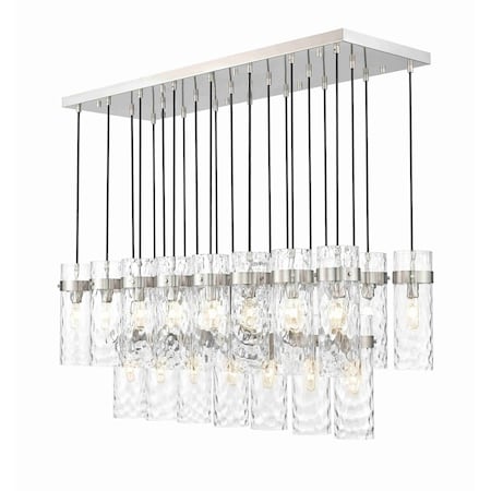 Z-Lite Fontaine 23 Light Linear Chandelier, Brushed Nickel, 54.5 In W 7002P5-23L-BN