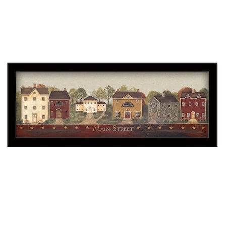 Homeroots Main Street 1 Black Framed Print Wall Art 404686