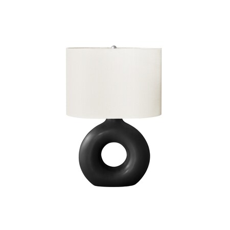 Monarch Specialties Lighting, 24"h, Table Lamp, Black Ceramic, Ivory / Cream Shade, Contemporary, Modern I 9673