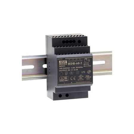 Meanwell Mean Well, AC-DC Ultra slim DIN rail power supply; Input range 85-264VAC; Output 48VDC at HDR-60-48