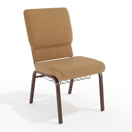 Flash Furniture Caramel Fabric Church Chair, PK4 4-FD-CH02185-CV-BN-BAS-GG
