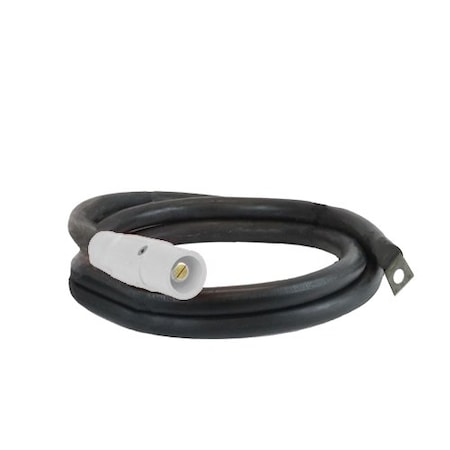 Power Assemblies Type W Pigtail 400A 4/0 AWG Series 16 Male Camlock to Lug 10 ft, White 40TW16010MLW