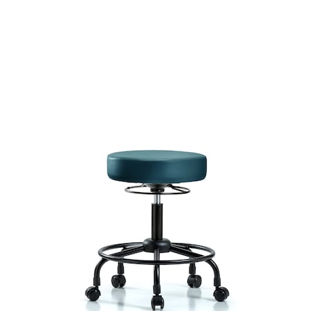 Blue Ridge Ergonomics Vinyl Stool, Desk, Round Tube Base, Casters, Royal BR-VDHSO-RT-RC-8801