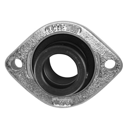 Ami Bearings SINGLE ROW BALL BEARING - 1in NARR ECCENTRIC COLLAR NICKEL 2-BOLT FLANGE KHLCTE205-16NP