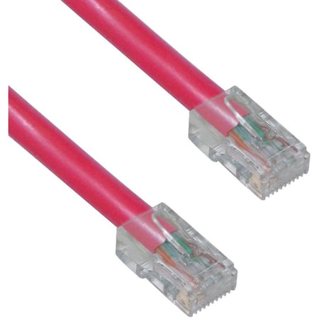 Cable Wholesale Cat5e Red Copper Ethernet Patch Cable, Bootless, POE Compliant, 25 foot 10X6-17125