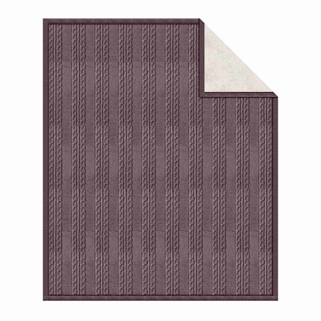Lavish Home Cable Knit Throw Blanket 60x80 Soft & Cozy Blanket Throws with Cable Knit Pattern & Warm Sherpa 66-THROW80-C