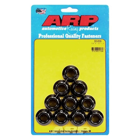 Whole-In-One 300-8339 0.62-18 in. 12 Point Black Oxide Steel Nut - Set of 10 WH3623590