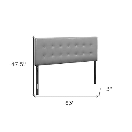 Homeroots Gray Faux Leather Upholstered Full Headboard 490179