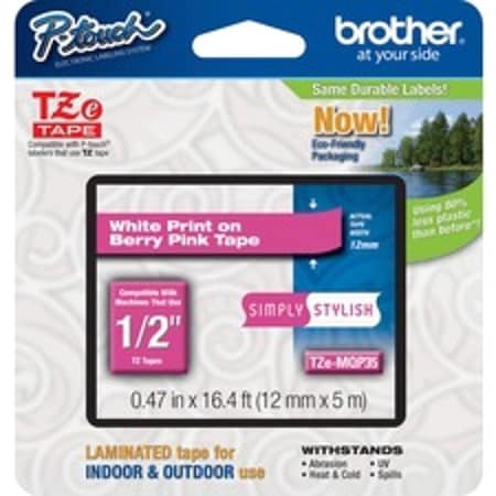 Brother Combined Label and Ribbon Cartridge, Pink BRTTZEMQP35