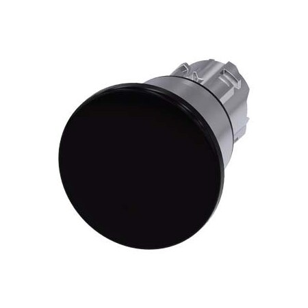 Siemens Mushroom pushbutton, 22 mm, round, metal, shiny, black, 40 mm 3SU1050-1BA10-0AA0-ZY15